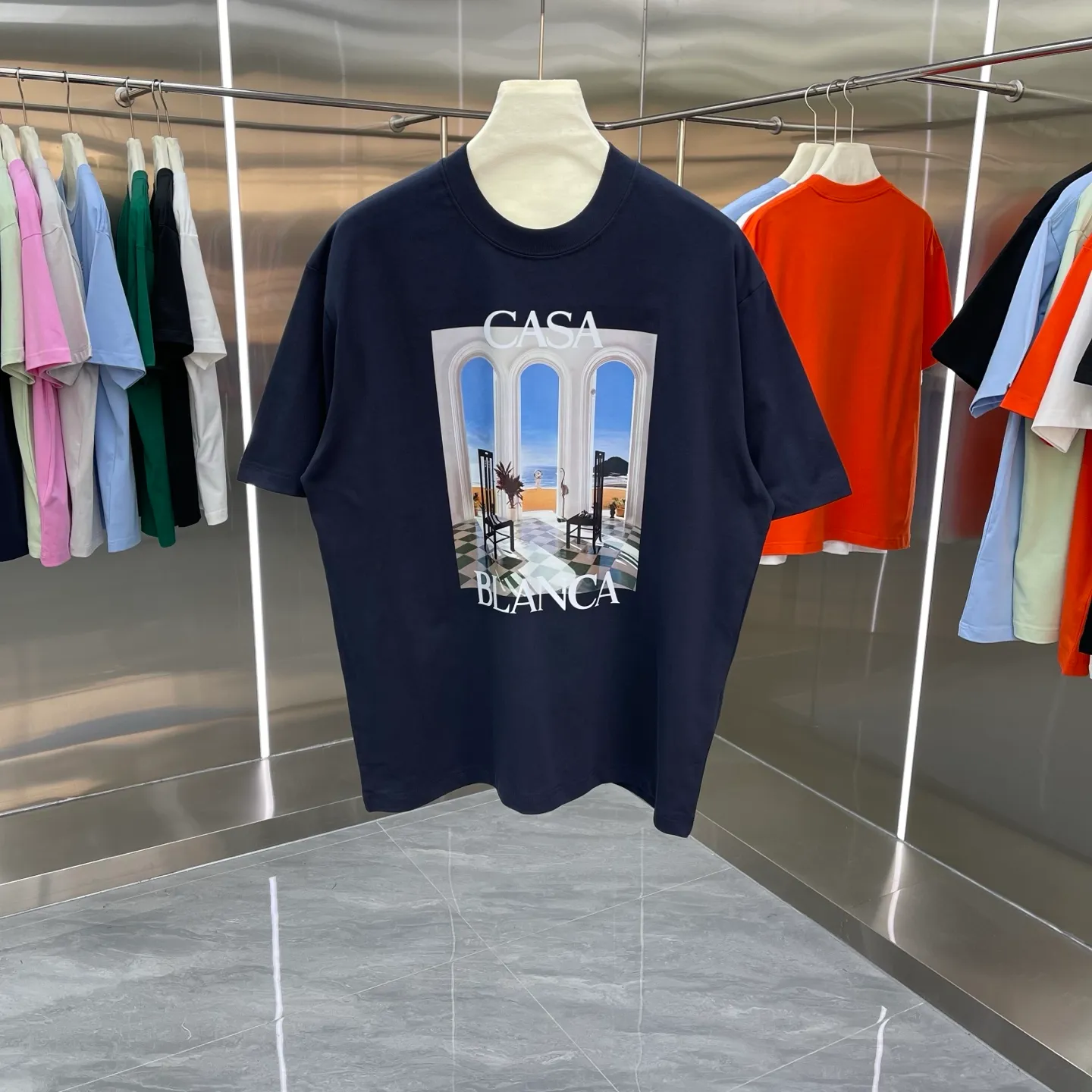 New Arrival Casablanca Classic Series T ～ ， ， 。 ， Classic ， In Stock ！ ：White Black Blue Royal Blue Orange（5 ） Size：S M L XL XXL